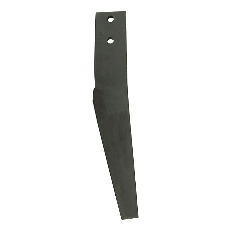 A Sparex Power Harrow Blade 60x12x370mm LH in black, with two mounting holes (44mm apart, each with a diameter of 12.5mm), compatible as a replacement for MASCHIO equipment (part number 10100265).