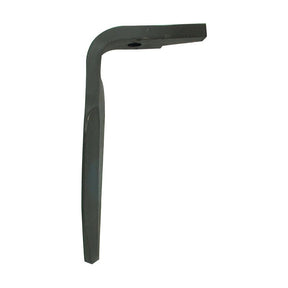 Close-up of a single, bent metal bracket with a clean, minimalist design, featuring one screw hole at the base. This versatile Power Harrow Blade 60x18x295mm LH can be used as a replacement part for Amazone machinery.