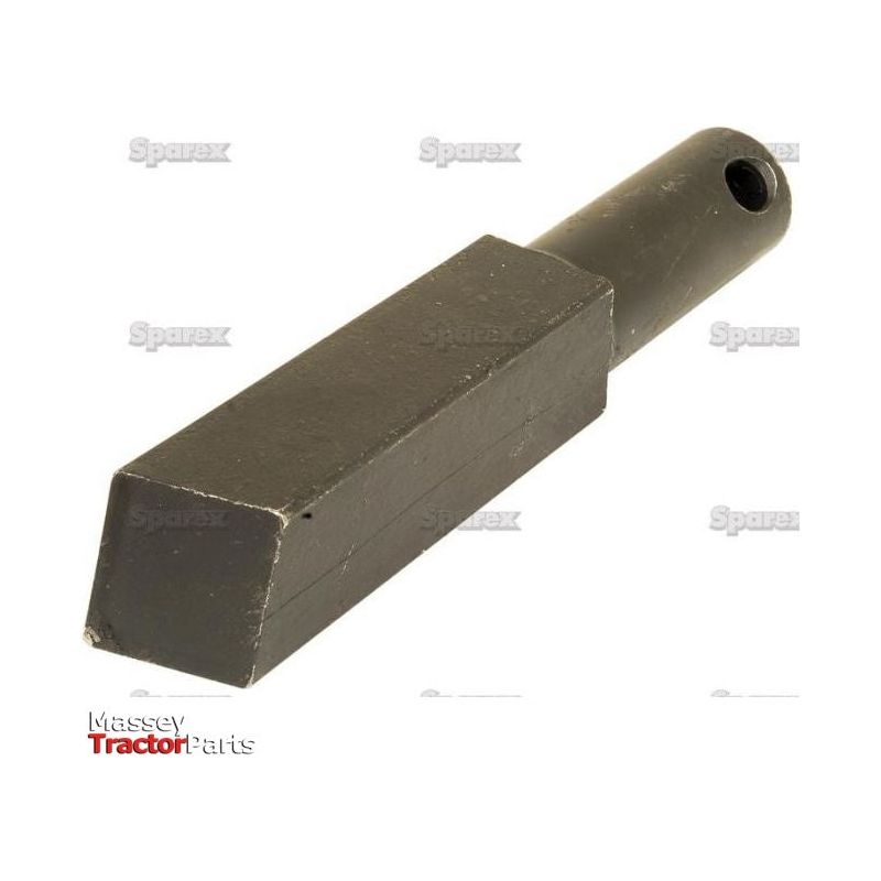 A black, rectangular Power Harrow Tine 170mm for a Massey tractor is shown. The tool, with Sparex Part No.S.72301 and replacement part number 422538, features a hole at one end for mounting. The background is white, with "Sparex" and "Massey Tractor Parts" logos overlaid.