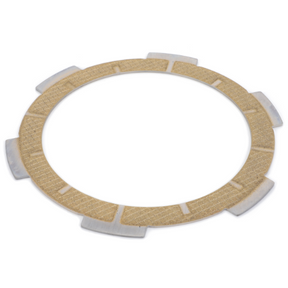 An image of a tan circular object with evenly spaced protruding tabs around its outer edge, resembling the Massey Ferguson - Power Shuttle Disc - 3617346M1 from AGCO.