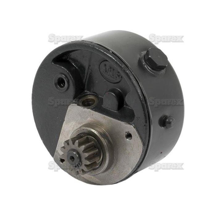 Close-up view of a metal mechanical component with gears and bolts, reminiscent of a Barnes Type design, featuring the Power Steering Hydraulic Pump (Sparex Part No. S.43692), against a white background with faintly visible "Sparrex" logos.