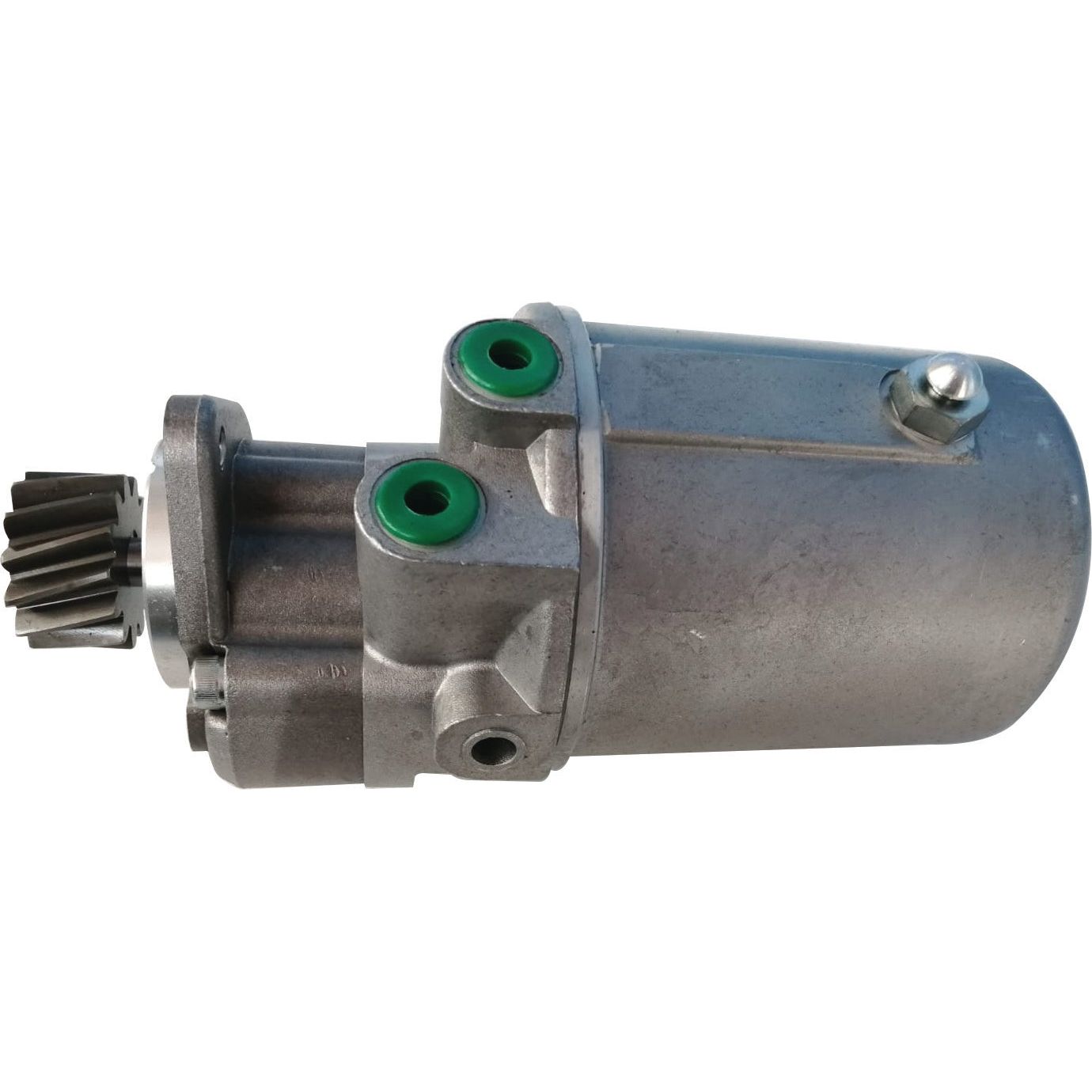 Image of a small metal motor part featuring gears, green holes, and a bolt, most likely associated with a mechanical or automotive system. This component appears to be a Power Steering Hydraulic Pump by Sparex (Part No. S.60861), commonly used for Massey Ferguson applications.