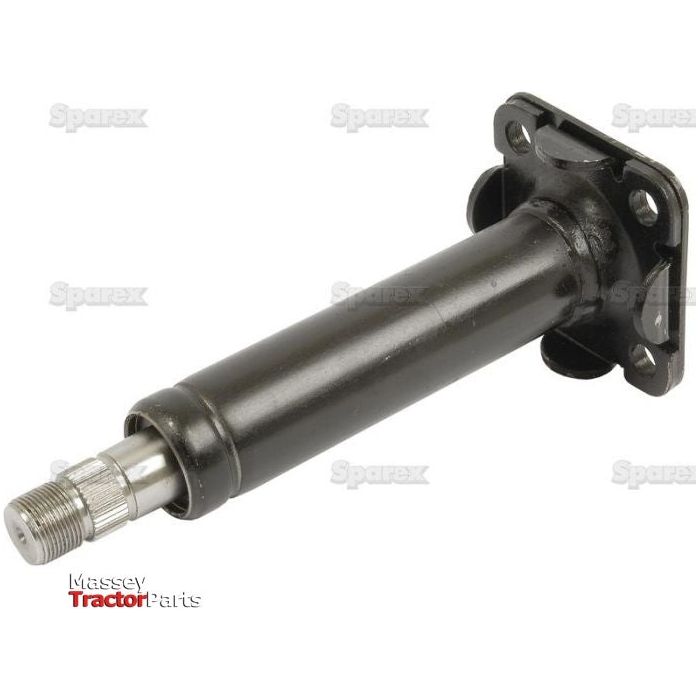 A black metal shaft with a threaded end and mounting flange labeled "Sparex," ideal for replacing your Case IH power steering shaft, Product Name: Power Steering Shaft | Sparex Part No.S.56903.