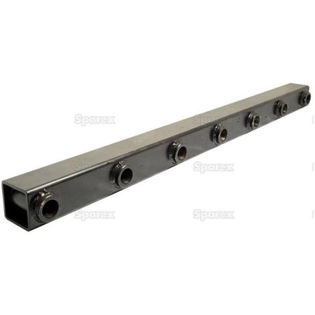 A 1200mm long, rectangular metal manifold from Sparex, featuring a Special Conus Pre-Welded Bush and multiple ports arranged along one side.