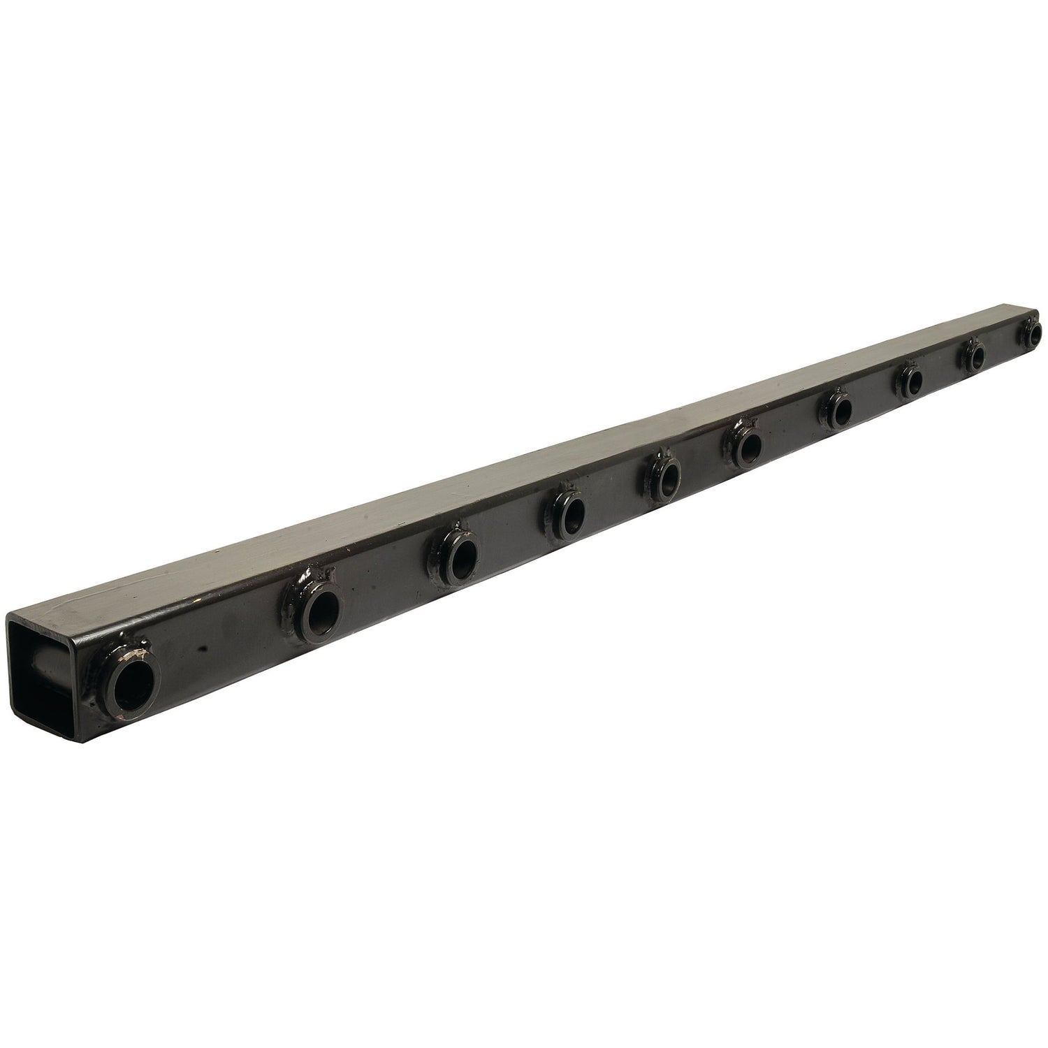 The Sparex Pre Bushed Tube, model S.110568, is a 1900mm long rectangular metal bar featuring multiple evenly spaced protruding circular pipes along one side, making it suitable for various industrial applications.