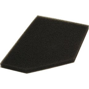 The Pre Filter | Sparex Part No.S.105613 by Sparex is a black, pentagon-shaped foam filter pad used as a pre-filter for filtration purposes.