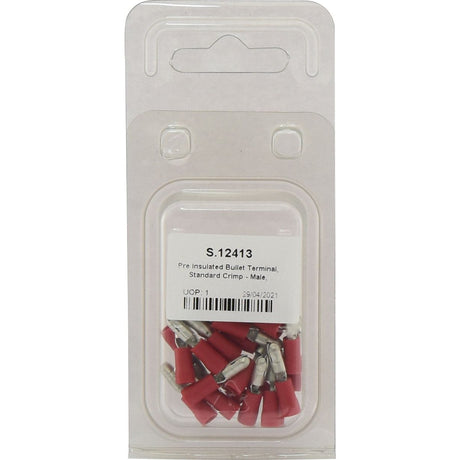 Pre Insulated Bullet Terminal, Standard Grip - Male, 4.0mm, Red (0.5 - 1.5mm) (Agripak 25 pcs.)
 - S.12413 - Farming Parts