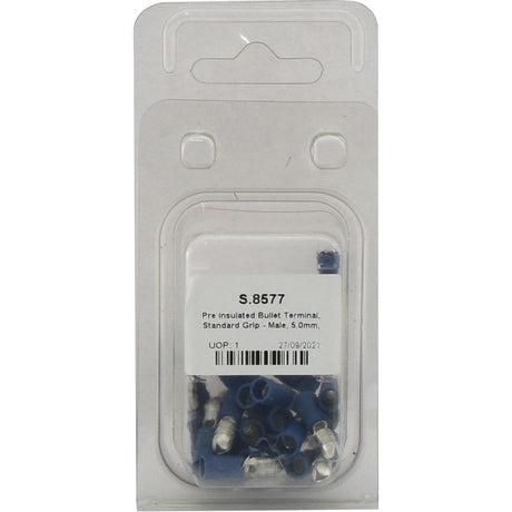 Pre Insulated Bullet Terminal, Standard Grip - Male, 5.0mm, Blue (1.5 - 2.5mm) (Agripak 25 pcs.)
 - S.8577 - Massey Tractor Parts