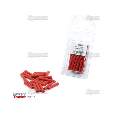 Pre Insulated Inline Terminal, Standard Grip, 4.0mm, Red (0.5 - 1.5mm) (Agripak 25 pcs.)
 - S.12415 - Farming Parts