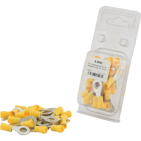 Pre Insulated Ring Terminal, Standard Grip, 8.4mm, Yellow (4.0 - 6.0mm) (Agripak 25 pcs.)
 - S.8580 - Massey Tractor Parts
