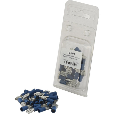 Pre Insulated Spade Terminal, Standard Grip - Female, 6.3mm, Blue (1.5 - 2.5mm) (Agripak 25 pcs.)
 - S.8572 - Massey Tractor Parts
