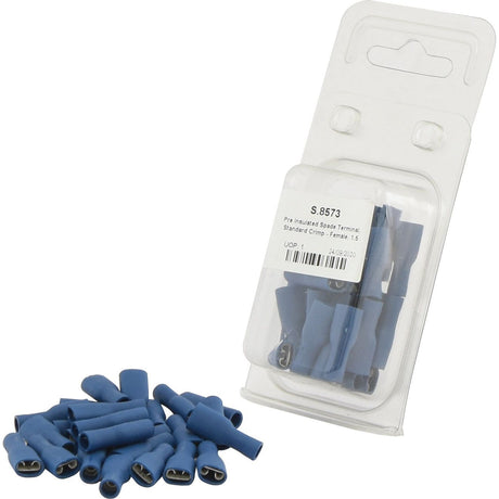 Pre Insulated Spade Terminal, Standard Grip - Female, 6.3mm, Blue (1.5 - 2.5mm) (Agripak 25 pcs.)
 - S.8573 - Massey Tractor Parts