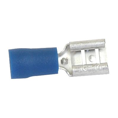 Pre Insulated Spade Terminal, Standard Grip - Female, 6.3mm, Blue (1.5 - 2.5mm)
 - S.8544 - Massey Tractor Parts