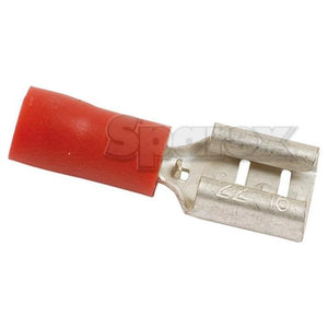 Pre Insulated Spade Terminal, Standard Grip - Female, 6.3mm, Red (0.5 - 1.5mm)
 - S.11563 - Farming Parts