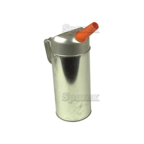 A metallic 2L jug with a handle and an orange spout, branded by Sparex and resembling a refined oil can.