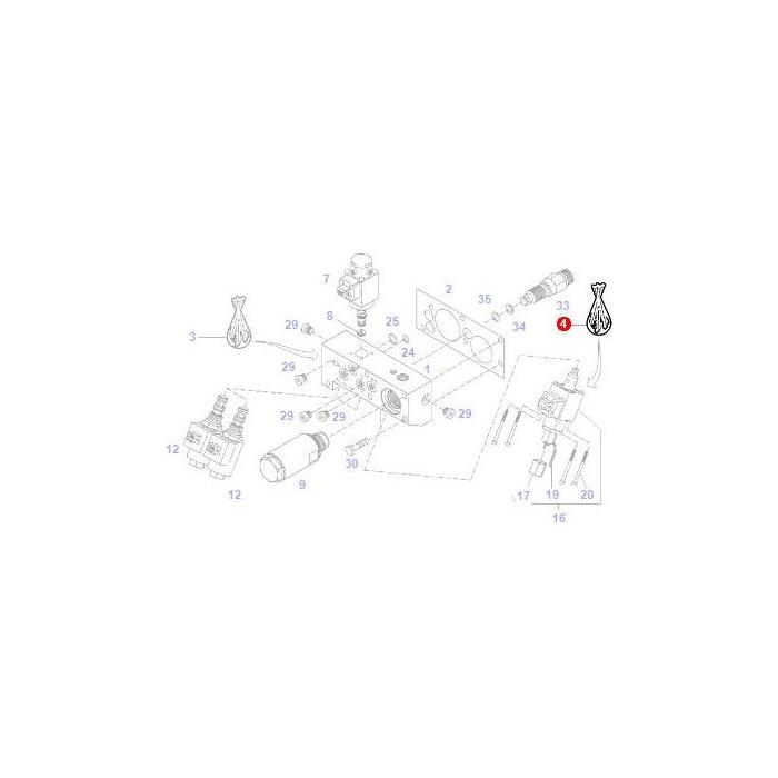 Pressure Relief Valve Joint Kit - F716100600100 - Massey Tractor Parts