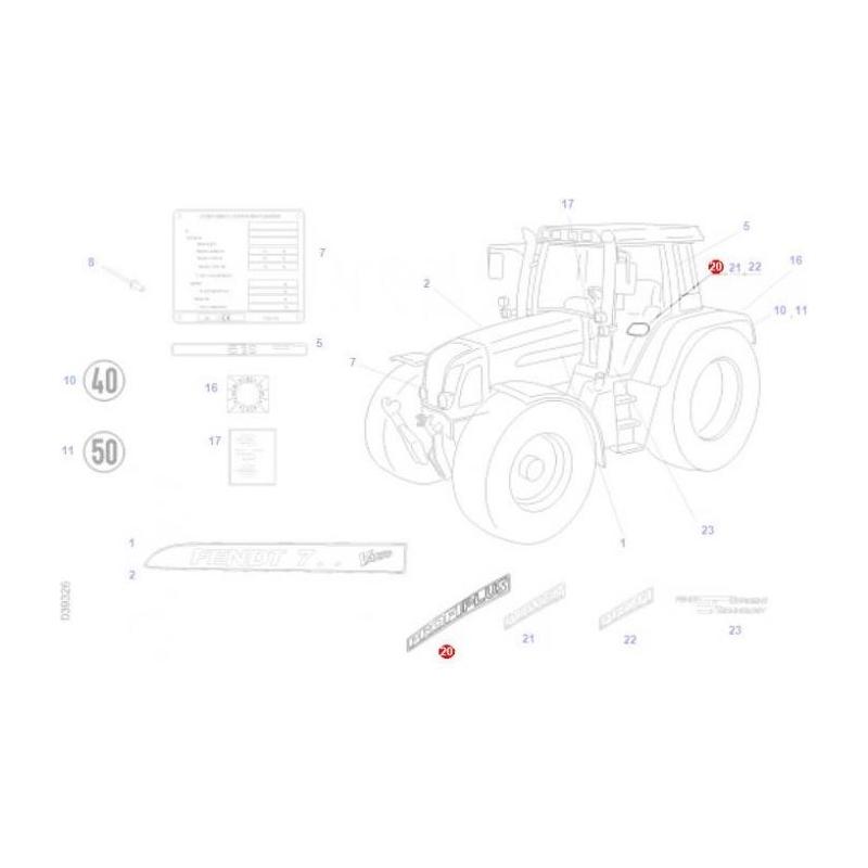Fendt Profi Plus Decal - 835810090020 | OEM | Fendt parts | Decals & Emblems-Fendt-