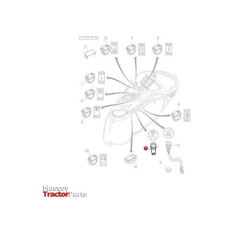 Massey Ferguson Pto Switch on/off - 4284629M2 | OEM | Massey Ferguson parts | Engine Electrics and Instruments-Massey Ferguson-Display Stands,Farming Parts,Lighting & Electrical Accessories,Merchandising & Marketing Material,PTO,Specialised Stands,Switches & Sensors,Toggle Switches,Tractor Parts,Workshop & Merchandising