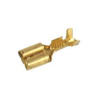 A close-up image of a small, gold-colored electrical connector, identified as the Sparex Un-Insulated Terminal (Part No. S.79165), designed for 1-2.5mm² wires.