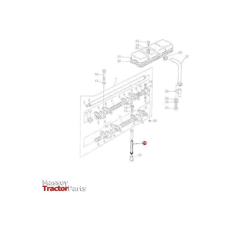 Massey Ferguson Push Rod - 733817M1 | OEM | Massey Ferguson parts | Push Rods-Massey Ferguson-Cylinder Head Components,Engine & Filters,Engine Parts,Farming Parts,Push Rods,Tractor Parts