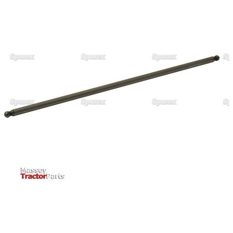 A long, cylindrical metal rod with rounded ends, labeled Sparex Push Rod (Sparex Part No. S.64499), resembling a push rod from John Deere equipment.