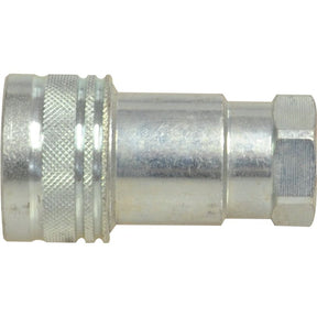 A robust Sparex Quick Release Hydraulic Coupling Female 1/2'' Body x M22 x 1.50 Metric Female Thread, known for its textured grip and hexagonal end, expertly crafted from durable carbon steel.