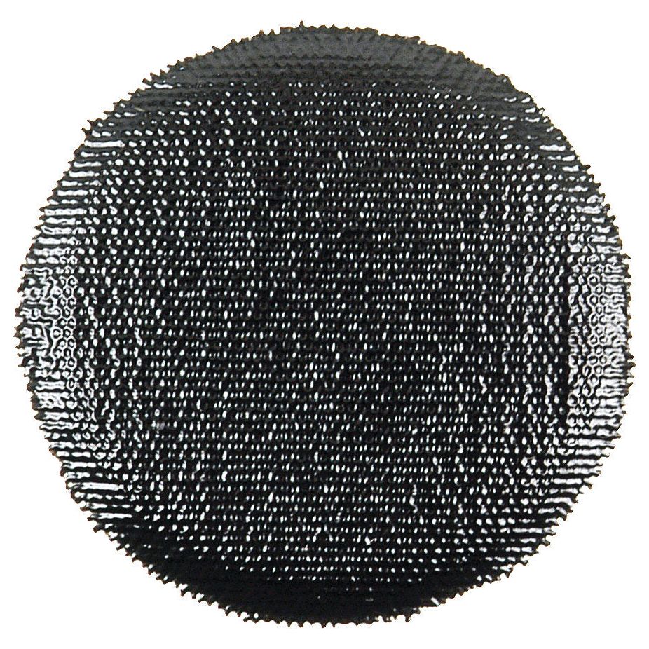 A close-up of a black circular textured surface, resembling the REPAIR PATCH-REINFORCED-40MM by Sparex (Sparex Part No.S.19807), which is similar to non-slip pads used for providing grip and typically utilized in tire patches for crown repairs.