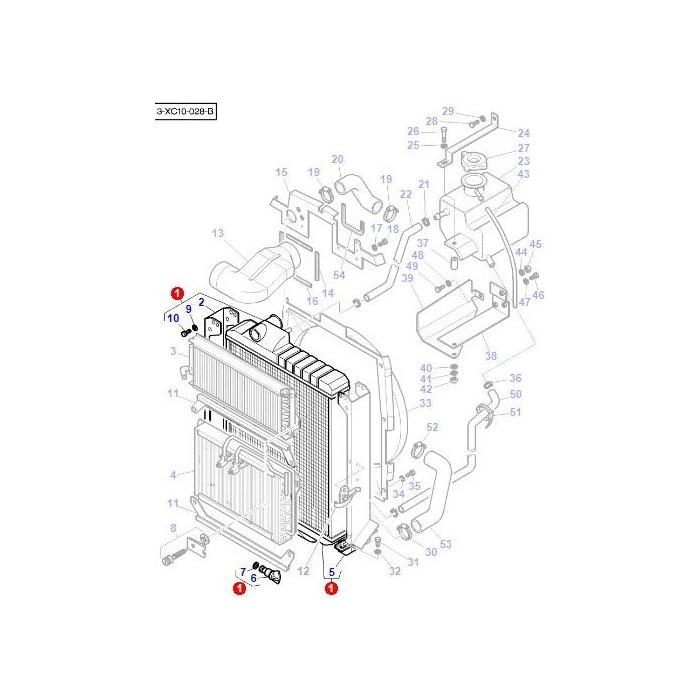Radiator - 3808159M3 - Massey Tractor Parts