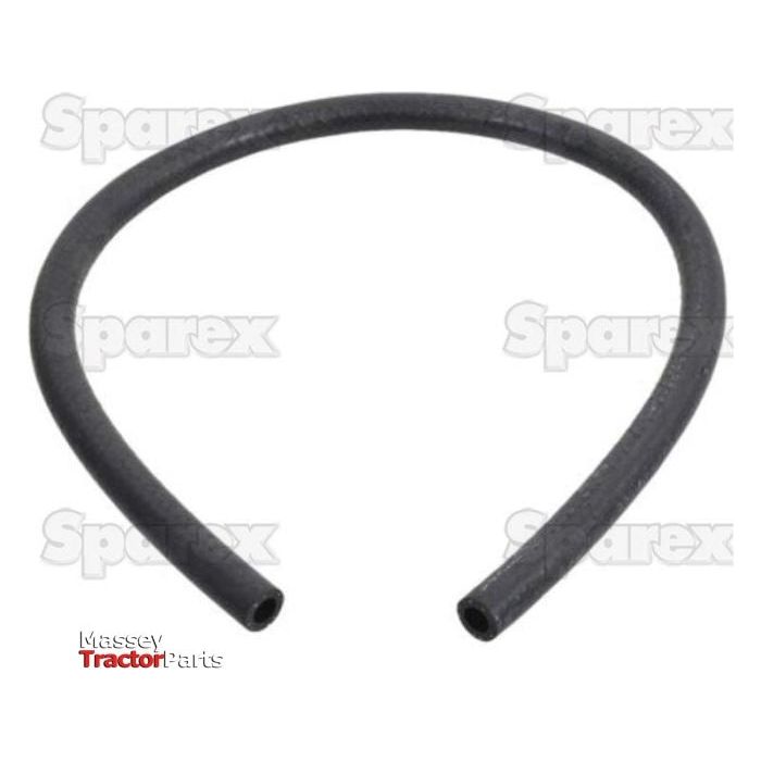 A black rubber radiator hose, designated as Sparex Part No. S.140982, is positioned in a semi-circular shape against a white background. The words "Sparex" and "Massey Tractor Parts" are partially visible in the background, underscoring its compatibility with various machinery including Case IH equipment.