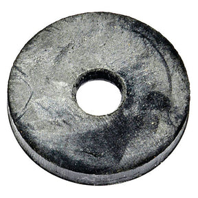A Radiator Pad (Sparex Part No. S.66551) from Sparex, designed as a round, flat, black metal washer featuring a central hole, suitable for Ford / New Holland equipment.