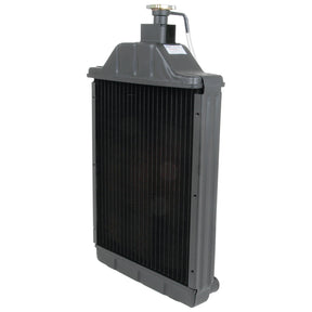 Vertical rectangular Sparex Radiator - S.40096 with a dark heat exchanger core and a metal frame. The radiator has a cap on top with an attached lever and a label.