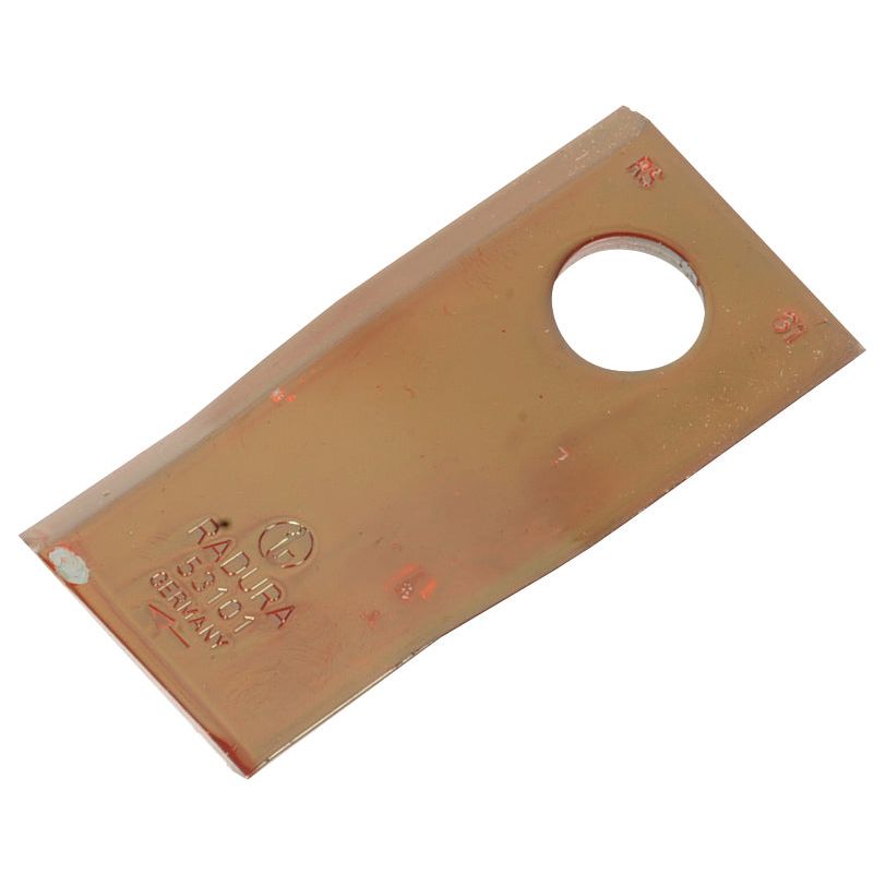 Mower Blade - Twisted blade, top edge sharp & parallel -  98 x 48x4mm - Hole⌀19mm  - RH -  Replacement for SIP
 - S.105704 - Massey Tractor Parts