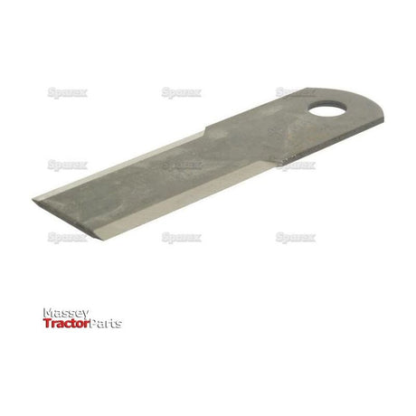 A single smooth straw chopper blade measuring 173 x 50 x 3mm with an 18.5mm hole at one end and a sharpened edge at the other, viewed against a plain white background. The text "Massey Tractor Parts" is partially visible in the bottom left corner, suitable for Claas replacement parts and DOMINATOR models. This product fits as: 0600172 and is available under Sparex Part No.S.70754 from the brand Sparex.