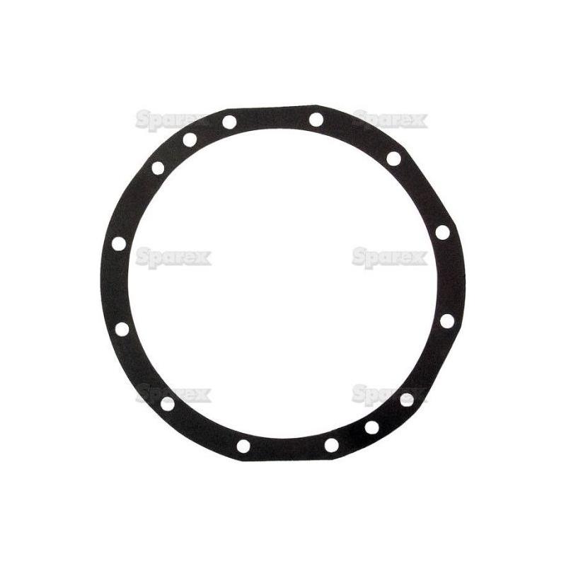 A black, circular Rear Axle Housing Gasket with multiple small holes evenly spaced around the perimeter, suitable for John Deere machinery and Sparex components (Sparex Part No. S.72508).