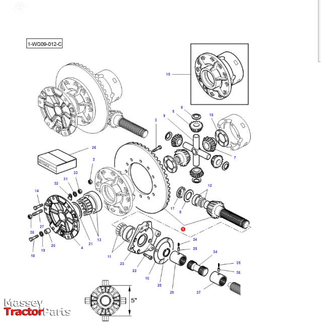 Massey Ferguson Rear Bevel Gear Kit - 4358708M92 | OEM | Massey Ferguson parts | Transmission Housing Parts-Massey Ferguson-