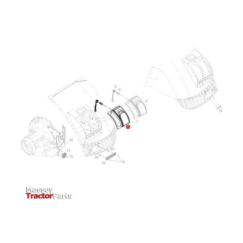 Fendt Rear Light - G931901020080 | OEM | Fendt parts | Rear Lights-Fendt-Farming Parts,Lighting & Electrical Accessories,Rear Lights,Tractor Parts,Vehicle Lighting