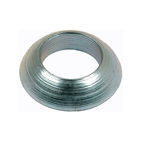 A metallic, conical washer with a central hole, designed for hardware or mechanical use in International Harvester machinery. The product is known as the Rear Wheel Washer M20 and is designated as Sparex Part No. S.57773 by the Sparex brand.