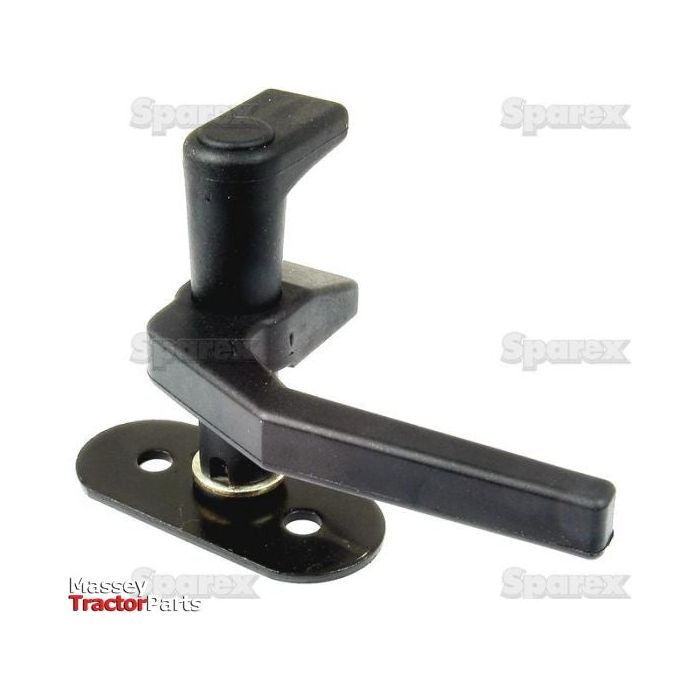 A black metal latch handle, specifically the Rear Window Handle (Sparex Part No. S.20919) for tractor parts, is displayed against a white background. The words "Sparex" and "Massey Tractor Parts" are visible on the image, indicating a high-quality Sparex product for Massey Ferguson tractors.
