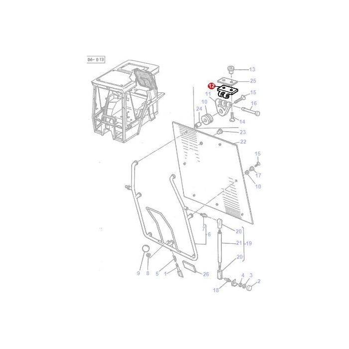 Rear Window Hinge - 3301221M2 - Massey Tractor Parts