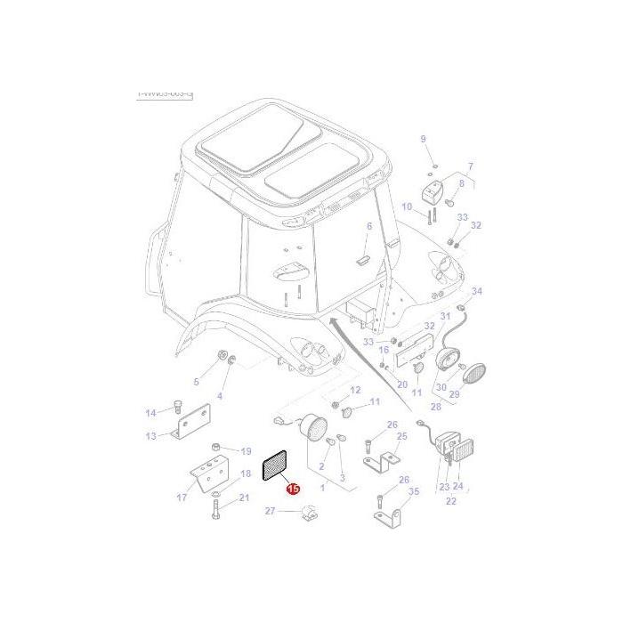 Reflector - 3618951M1 - Massey Tractor Parts