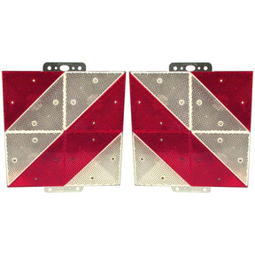 Two Sparex Reflector Panels (Sparex Part No. S.35806), each measuring 285mm x 285mm with red and white triangular sections, arranged side by side. Each panel features mounting brackets on top.