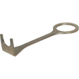 The Sparex Release Hook for Quick Release Grease Coupler – Sparex Part No. S.118408 – is a metallic tool featuring an elongated handle with a circular opening at one end and a pronged attachment at the other, making it ideal for use as a quick disconnect tool or with Sparex grease couplers.