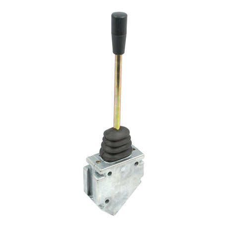 The Sparex Remote Control Lever Handle Black, Sparex Part No.S.5313, features a metal lever with a black handle and a rubber boot attached to a rectangular metal base, serving as an alternative to 101688.