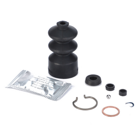 The Fendt - Repair Kit - V30418100 by AGCO includes a rubber boot, O-rings, retaining ring, ball bearing, and a packet of lubricant—essential components for brake repair.