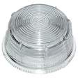 A clear, round, ribbed polycarbonate replacement lens with a circular pattern on the top, viewed from above. This product is known as Sparex Replacement Lens and fits model S.21215 (Sparex Part No.S.21216).