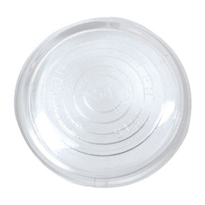 Top view of a clear, round, plastic Replacement Lens featuring concentric ridges and embossed Sparex text, fits models S.43041 and S.42729.