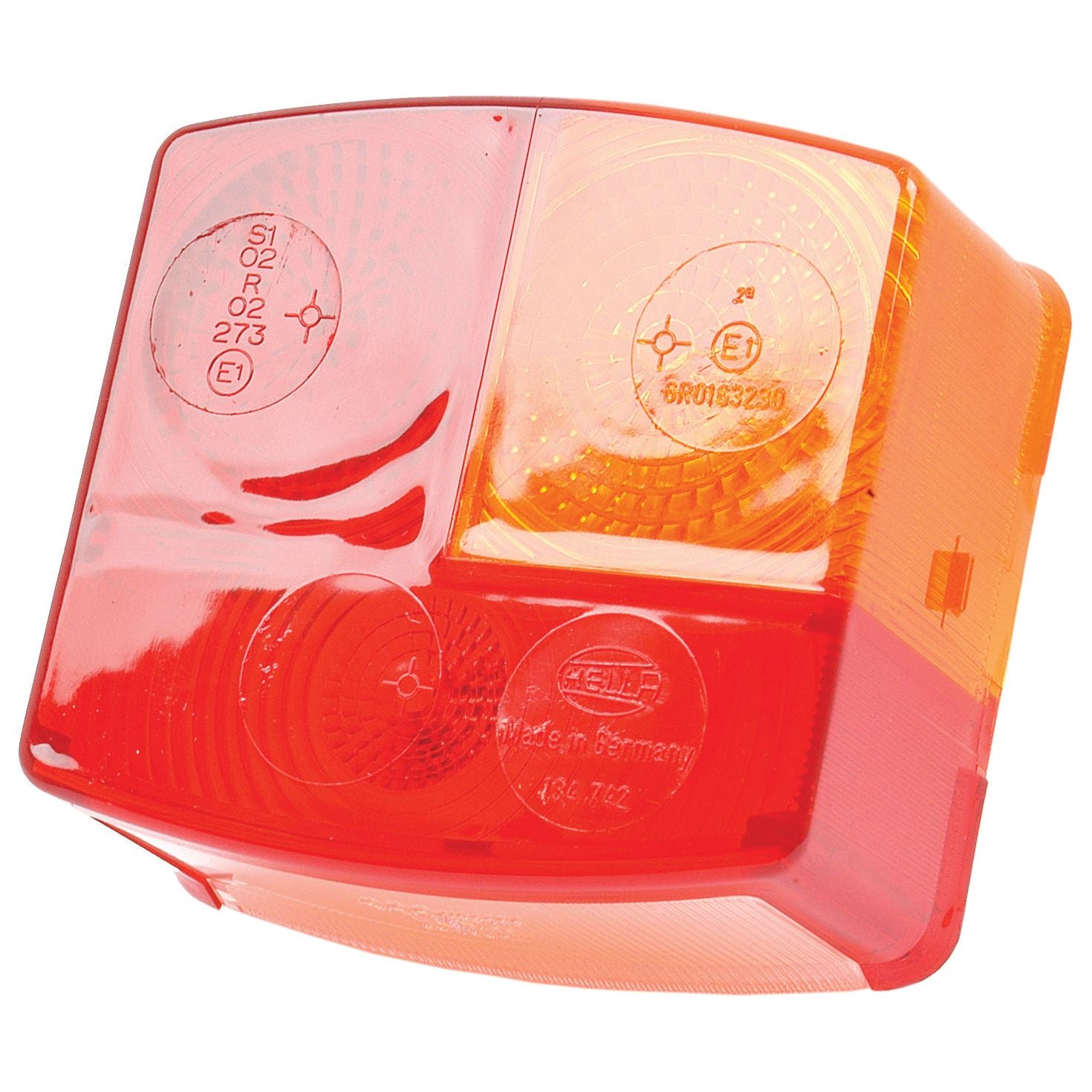 The Replacement Lens (Sparex Part No. S.56160), compatible with S.56086, is a red and amber rectangular rear combination light with labeled sections, specifically designed for vehicle use and perfect for the rear left light of Case IH vehicles.