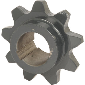 The Sparex Sprocket, compatible as a replacement part for Claas DOMINATOR with part number 650869 and product code S.79492, features eight teeth and a cylindrical hollow center. It is painted dark gray for enhanced durability and reliability.