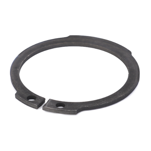 A close-up image of the Massey Ferguson Retaining Ring (product code 339469X1) by AGCO, featuring a dark metal finish with two small holes on opposite ends, hinting at something exciting coming soon.