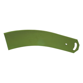 The Reversible Trashboard - RH & LH (Dowdeswell), available as Sparex Part No. S.127514, is a green, curved plastic tool with a rectangular shape and a handle featuring a hole for hanging, seamlessly designed for both RH and LH fitting.